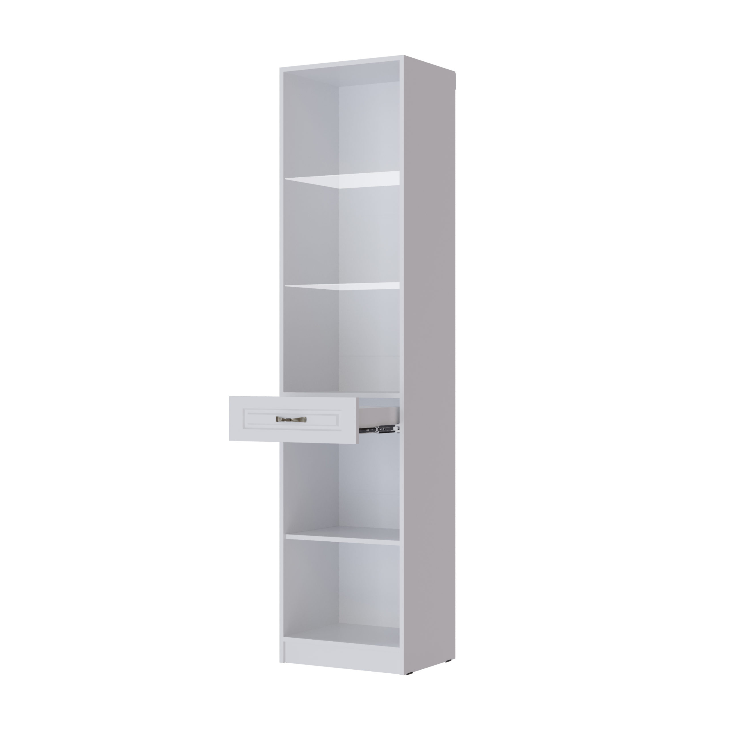 Гостиная Апполия Пенал-витрина белый/белый дуб