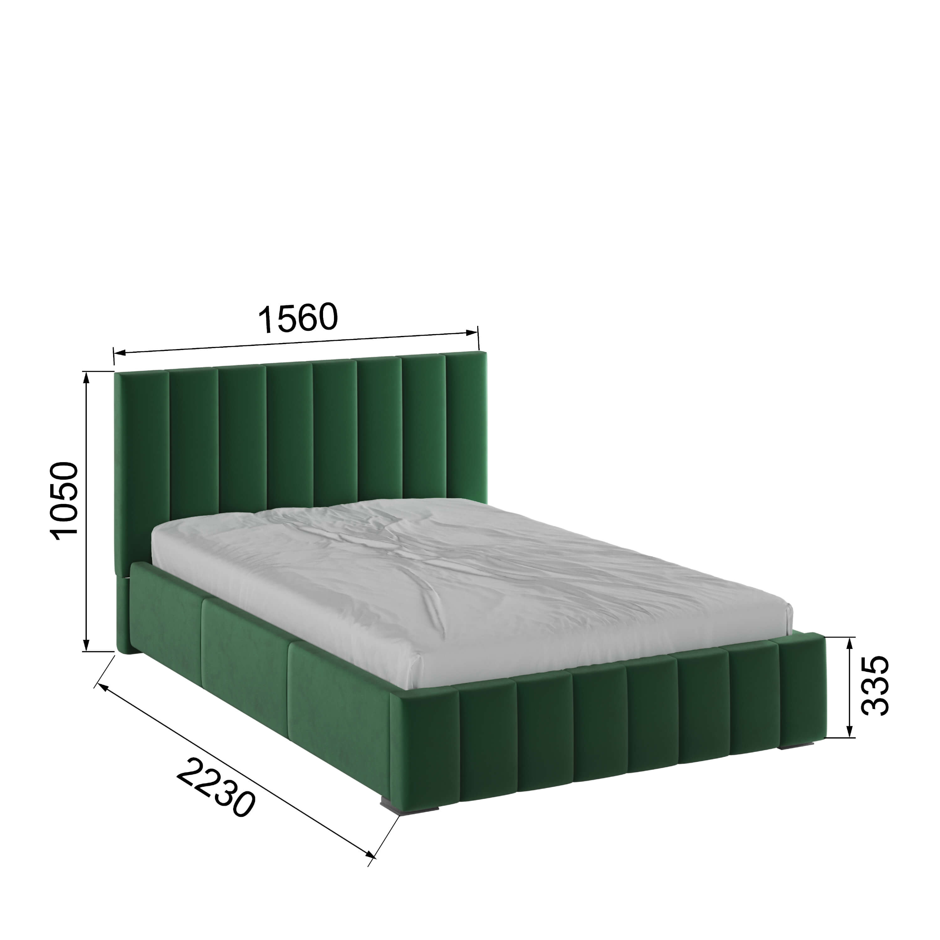 Корпус Нега интерьерной кровати (1,4м) изумруд