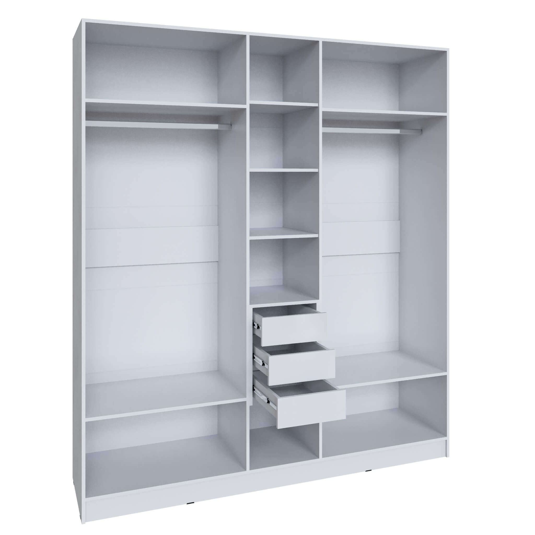 Шкаф Мадрид (2,0) с 3 ящ. внутри без зеркала белый