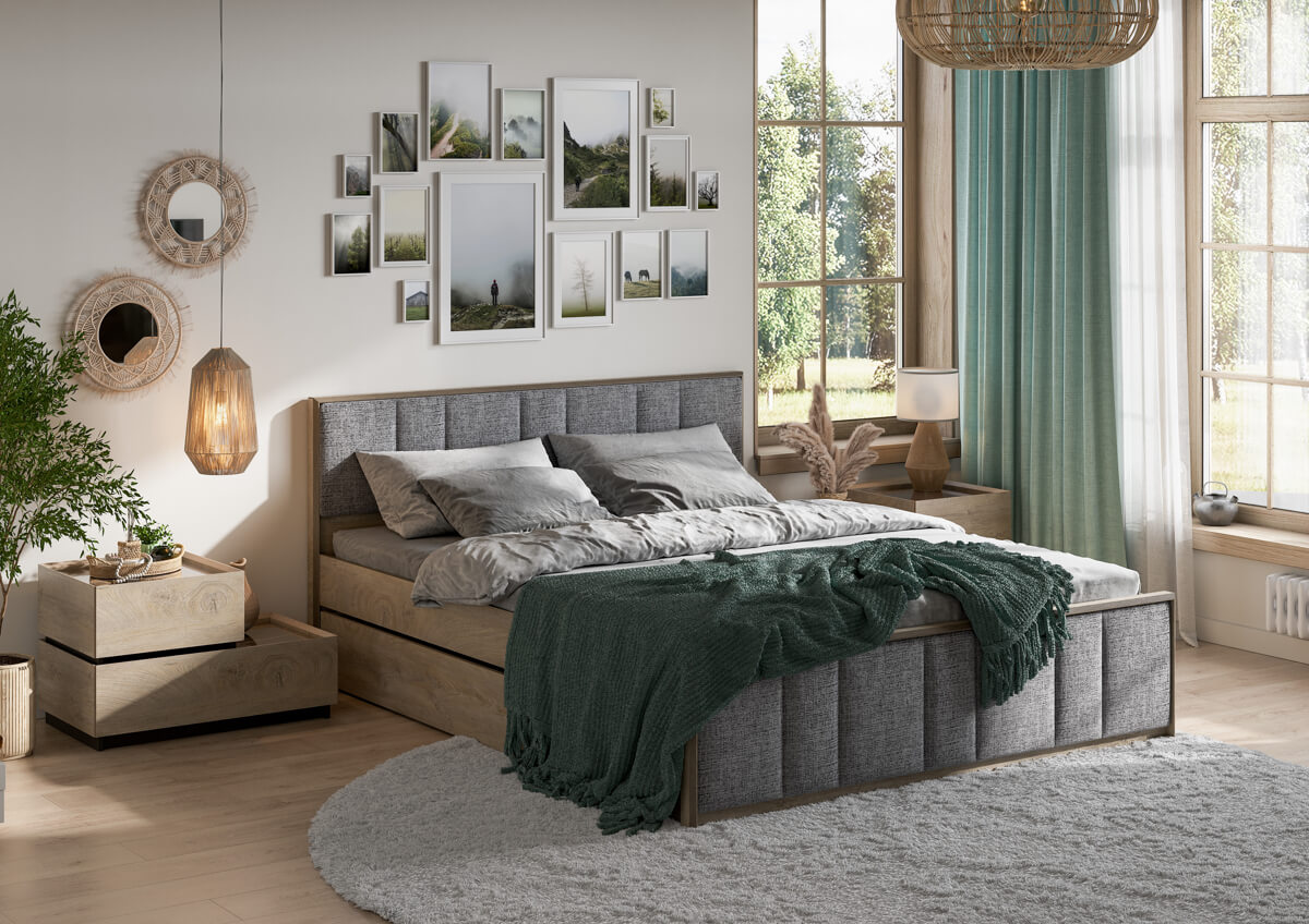 МС "Этна" Мягкое изголовье кр 1,6  (Светло-серый, ткань RICO 108)