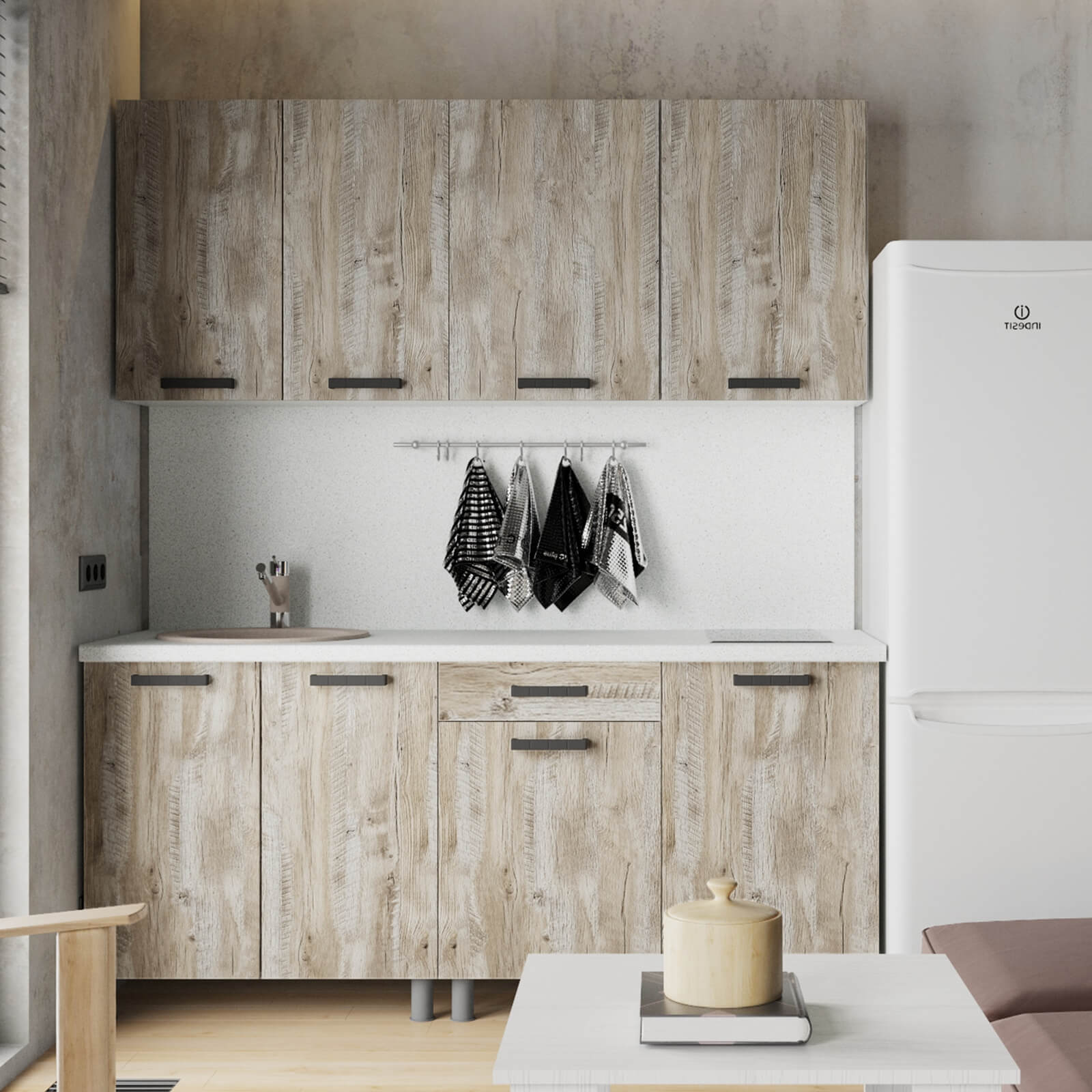 "Нагано Готовое решение" 1,8 м белый/дуб юкон