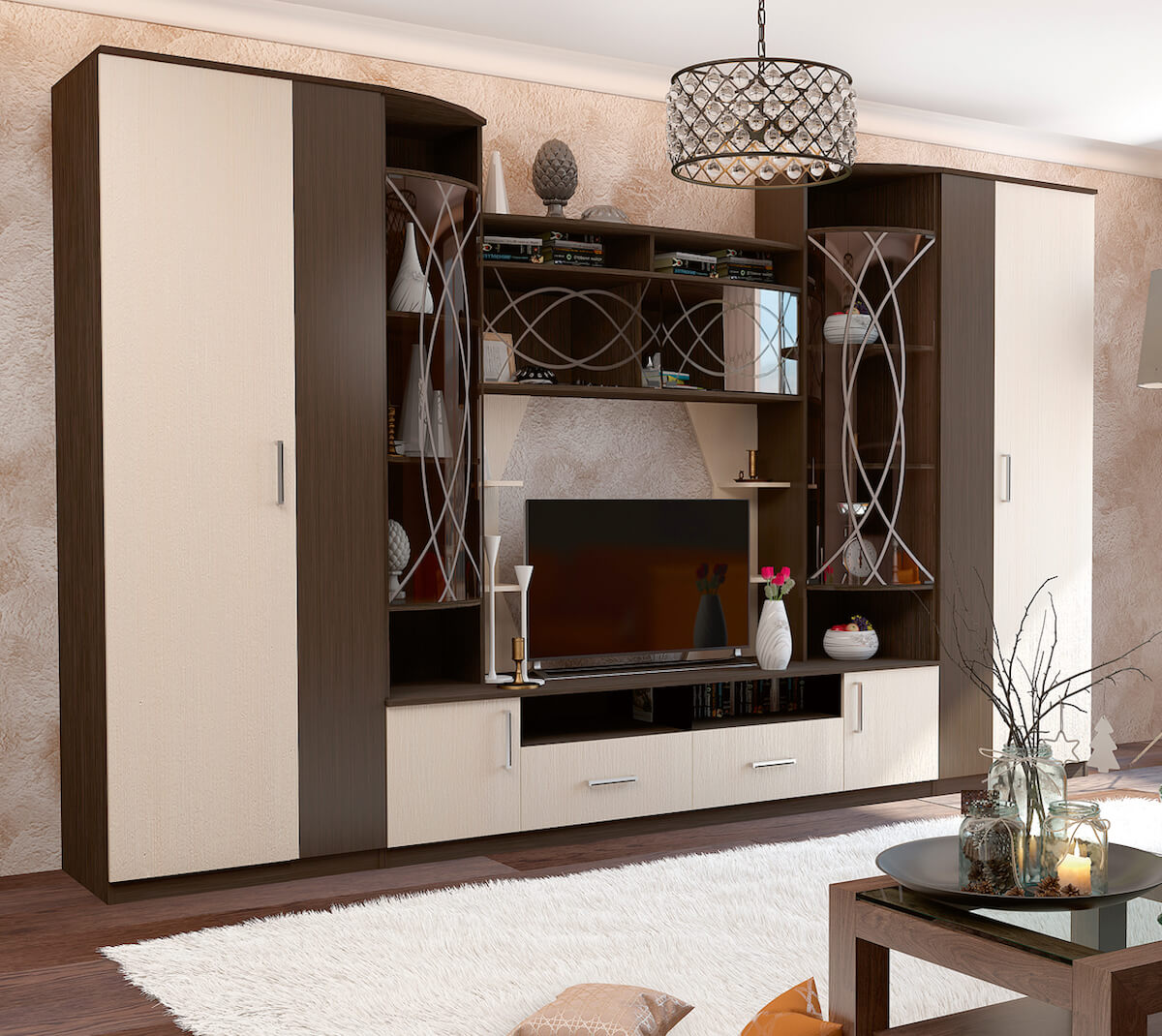 Гостиная Атланта дуб венге/дуб молочный