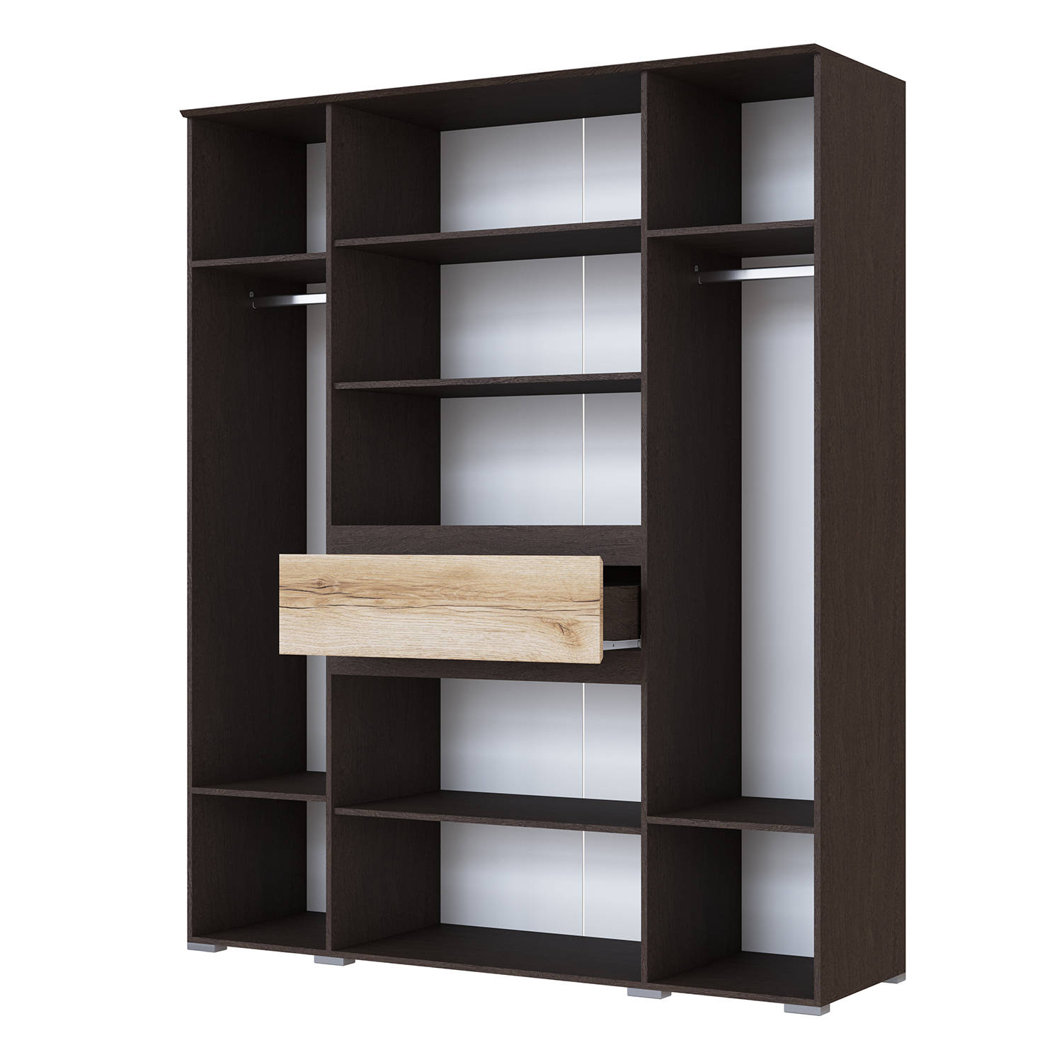 Спальня Плейона Шкаф 4-х створчатый венге/дуб делано