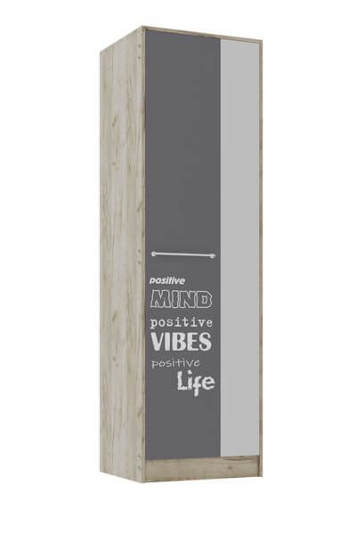 Спальня Колибри Лофт шкаф дуб крафт серый/графит серый+камень серый