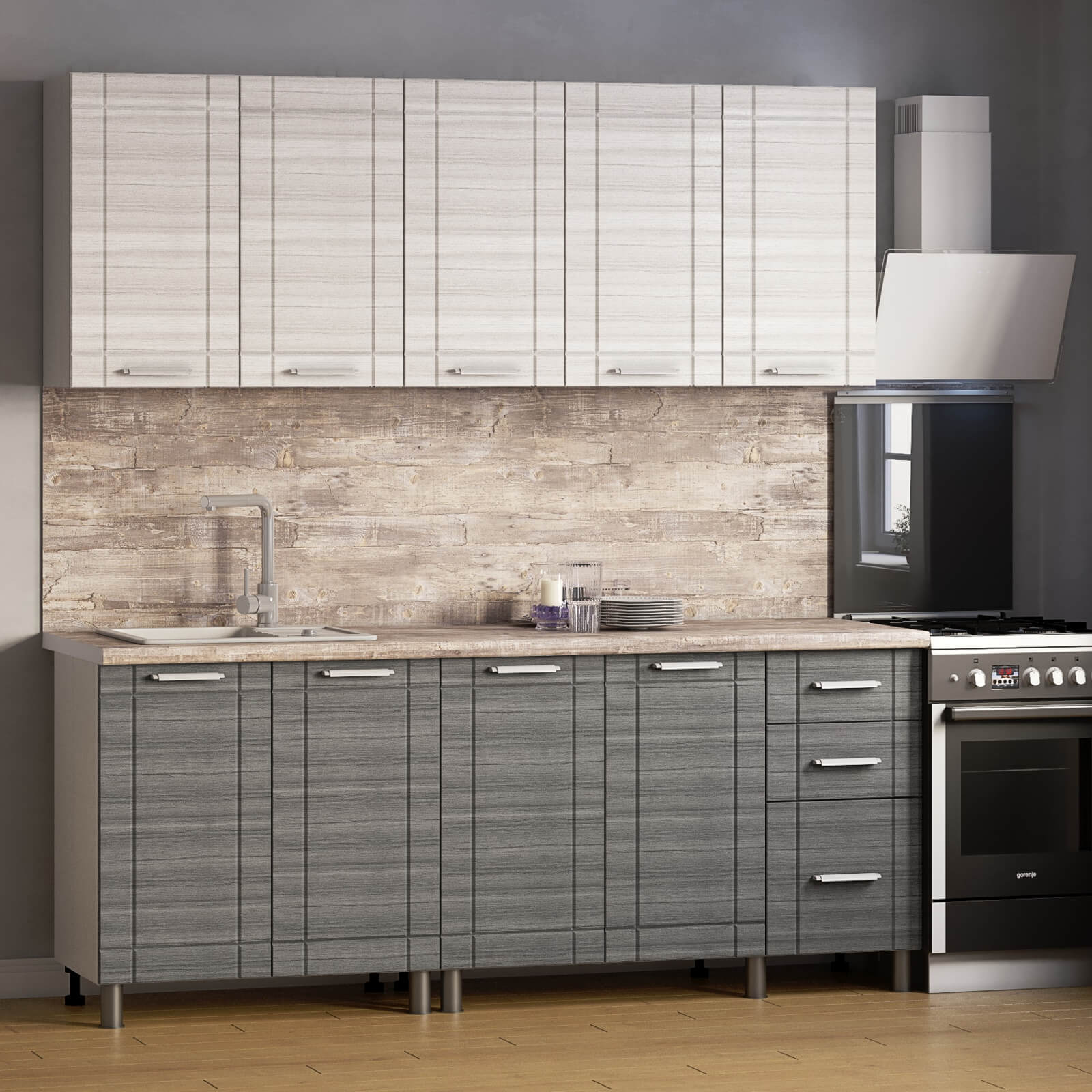 "Бомбей Готовое решение" 2,0 м белый/сандал белый/сандал серый