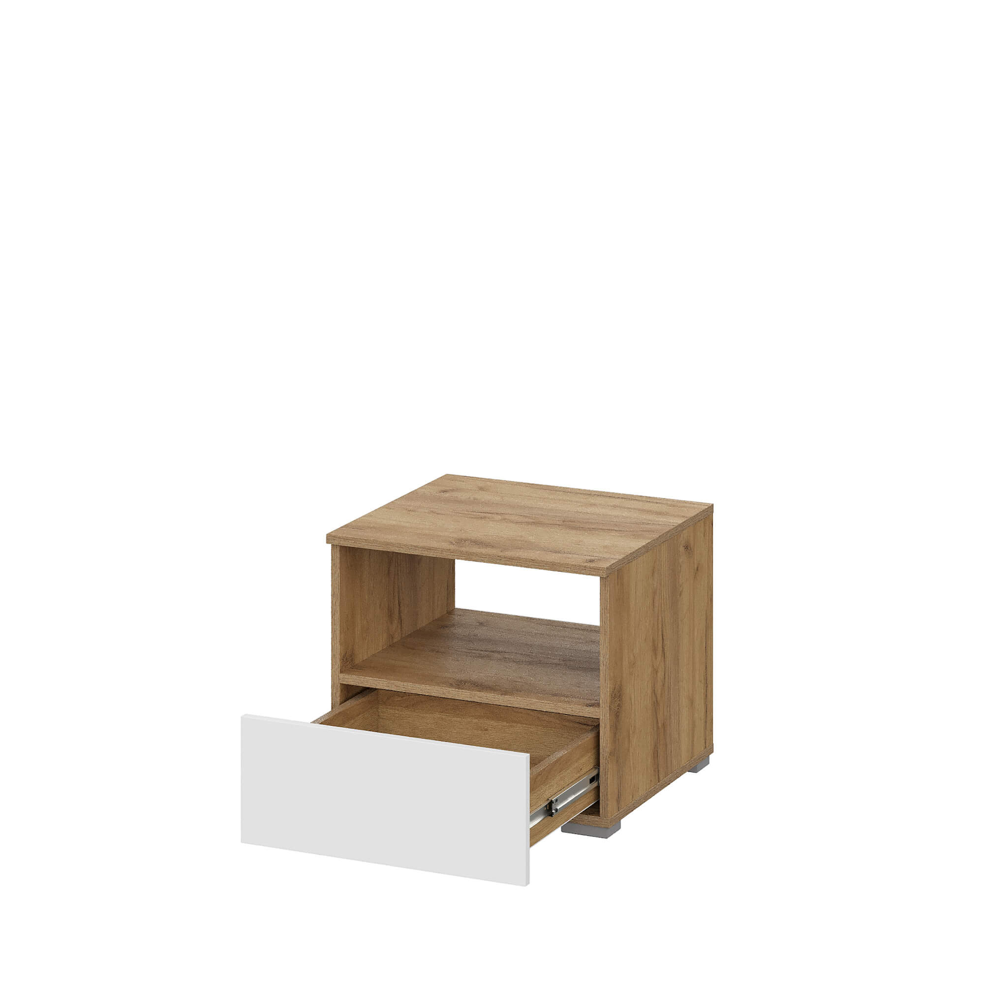 Люмо Тумба прикроватная ТБ 01 дуб крафт золотой/белый