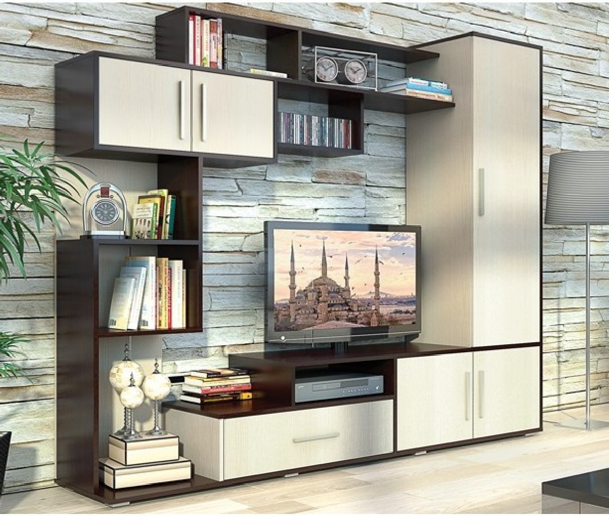 Гостиная Пекин дуб венге/дуб молочный