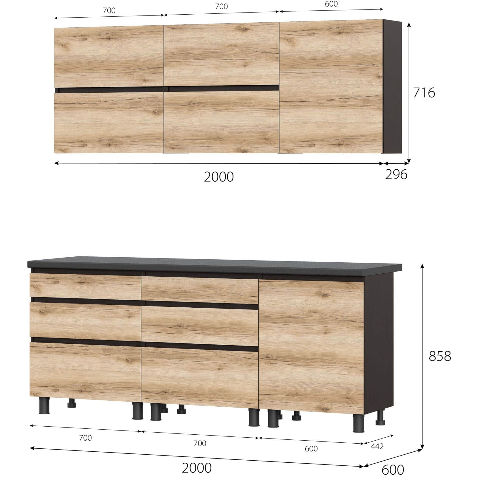 Кухонный гарнитур "Берген" (2,0м) серия 2