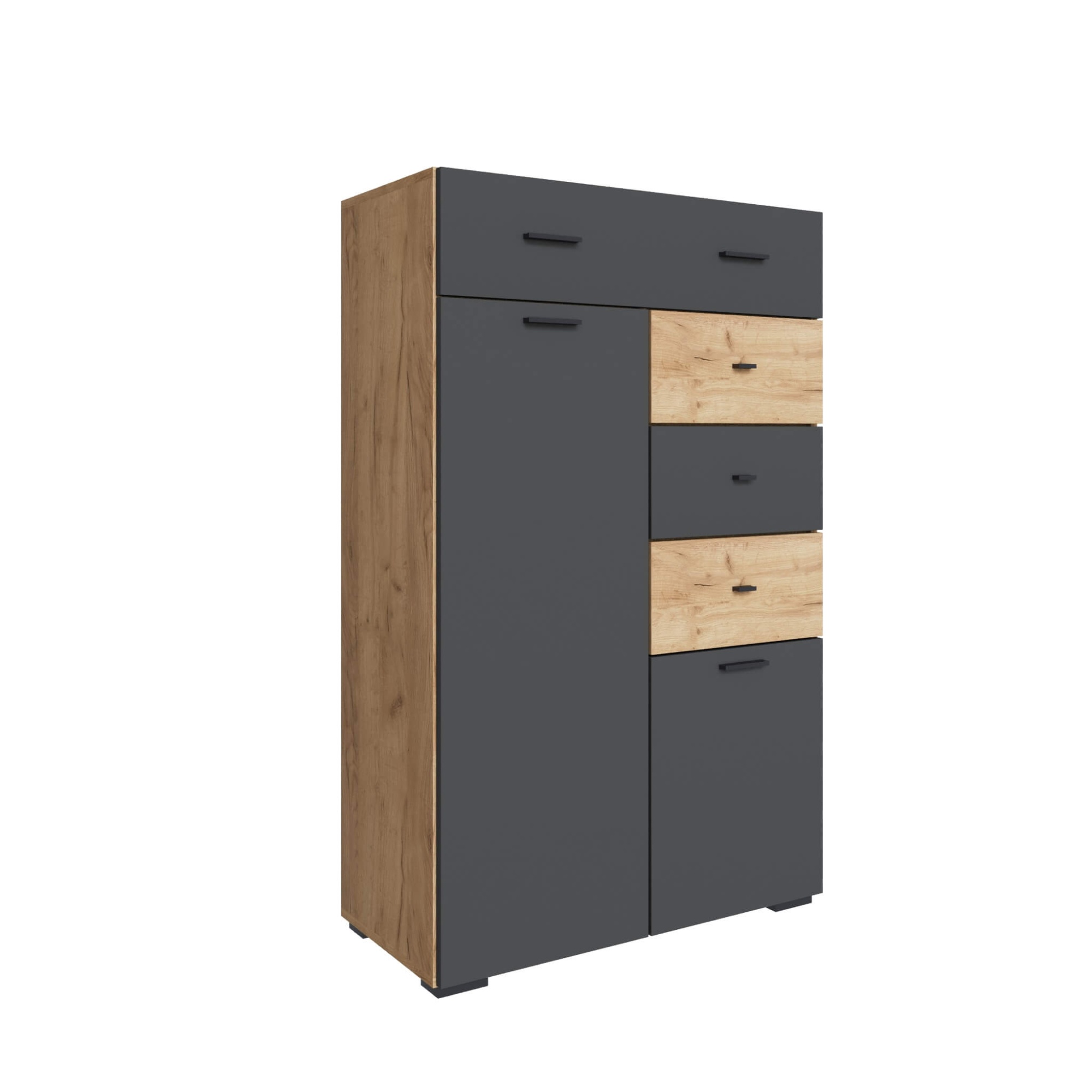 Гостиная Дублин Комод дуб крафт золотой/графит серый