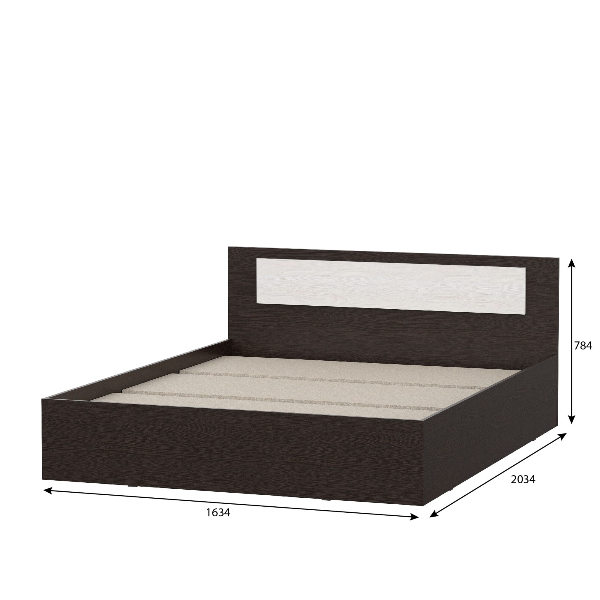 МС "Виста 1" Кровать двойная с основанием (1,6х2,0)